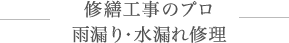 修繕工事のプロ 雨漏り・水漏れ修理